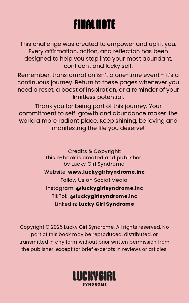 Lucky Girl Syndrome 30-Day Affirmation Challenge